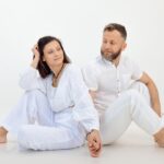Man,And,Woman,On,Studio,Shot,,Couple,In,White,Outfit
