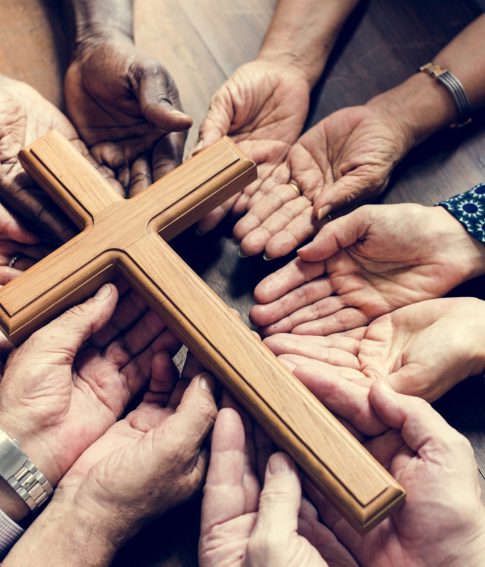 Group of christianity people praying hope together